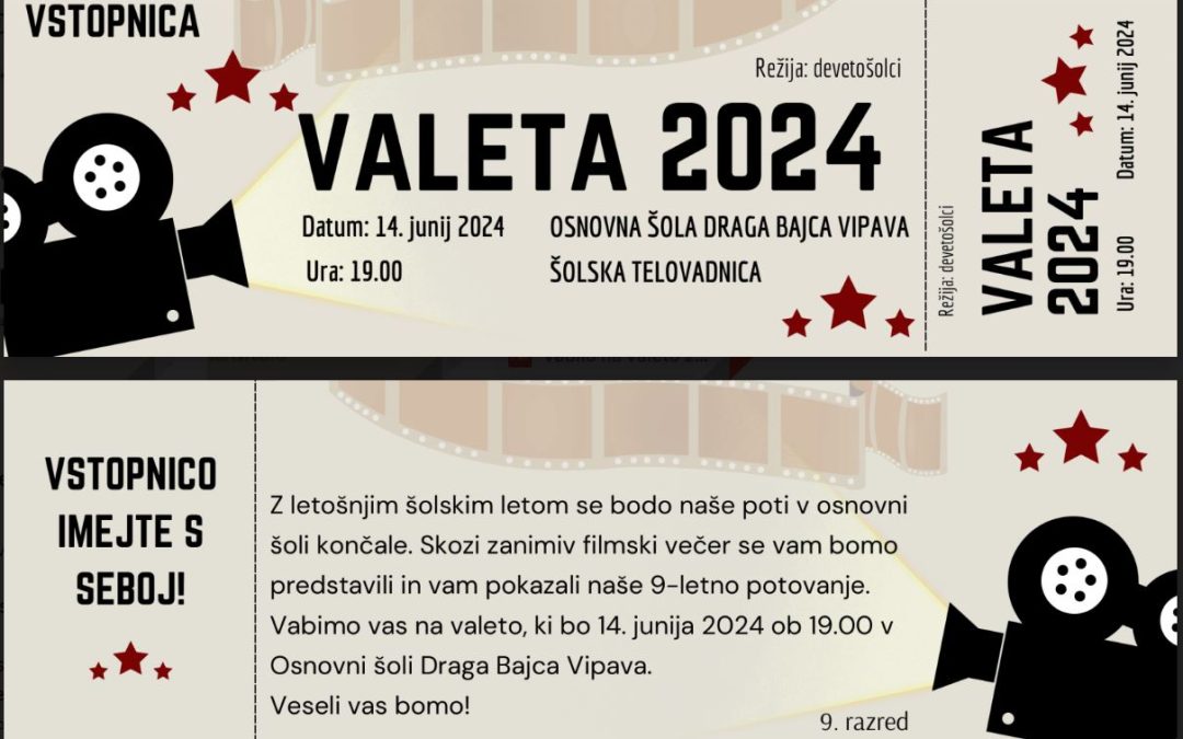 Vabilo na valeto